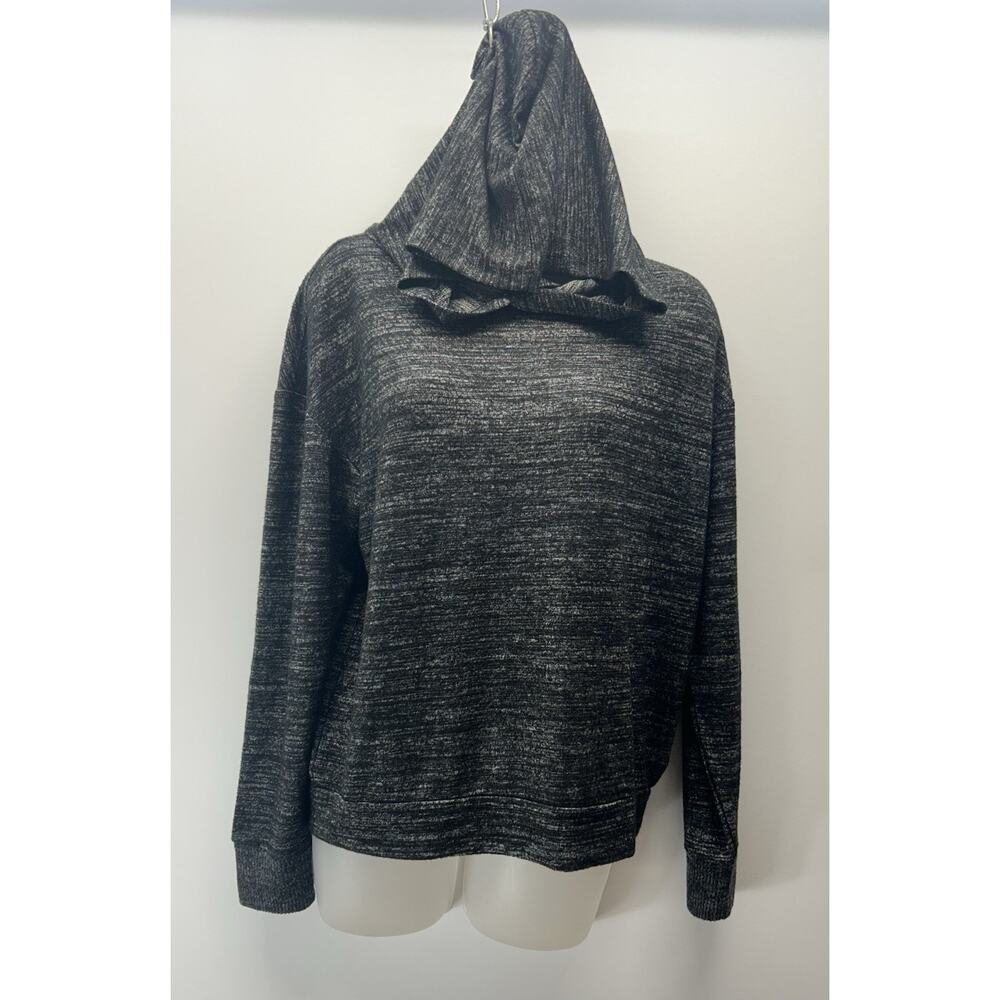 GAP Black-Gray Lightweight Hoodie Crewneck Long-Slv Stretchy Small New With Tags